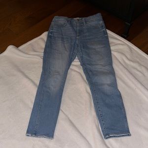Madewell jeans, cuffed bottoms